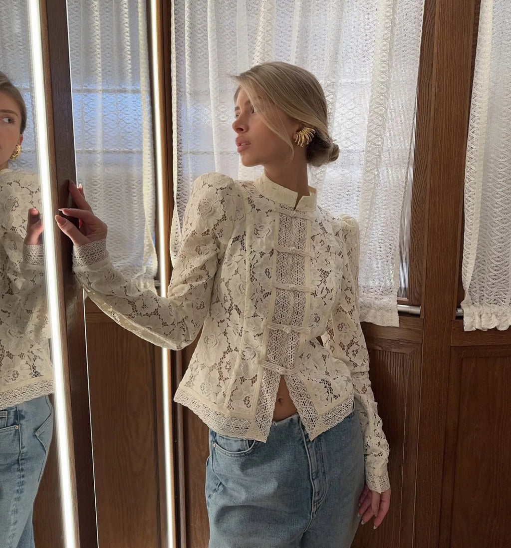 Women’s Lace Printed Blouse