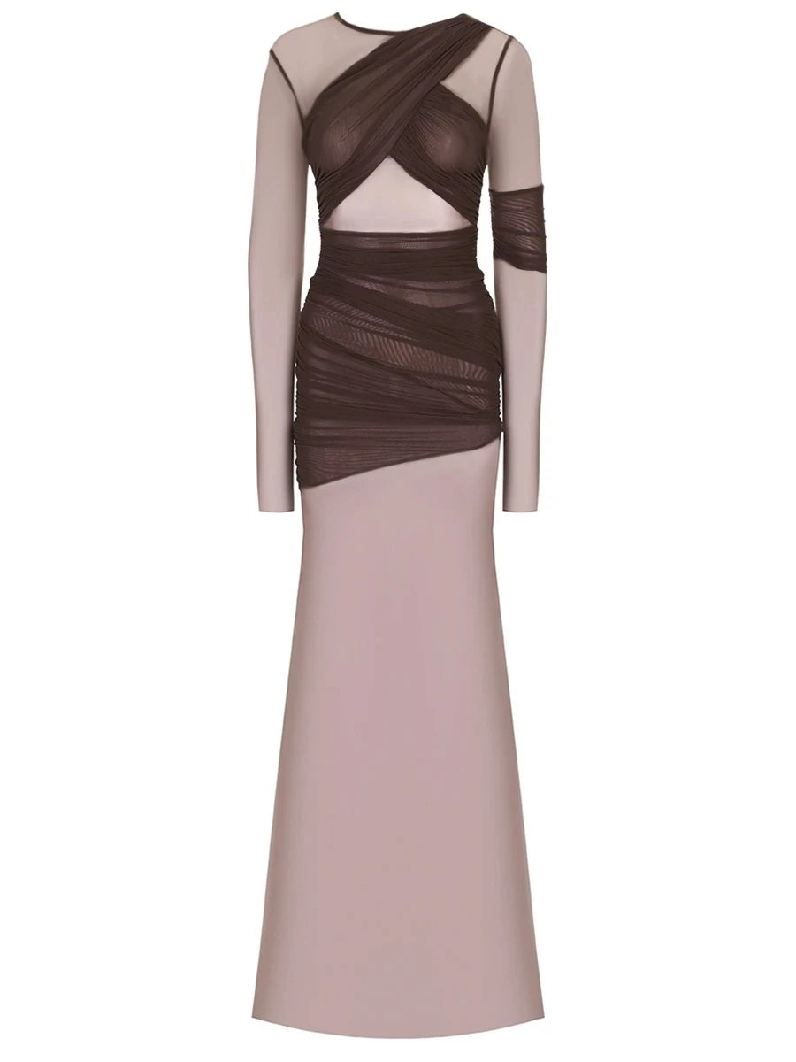 Elegant Sheer Mesh Party Dress