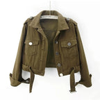 Women’s Army Green Denim Jacket