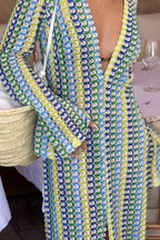 Serena Crochet Stripe Maxi Dress