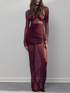 Elegant Sheer Mesh Party Dress