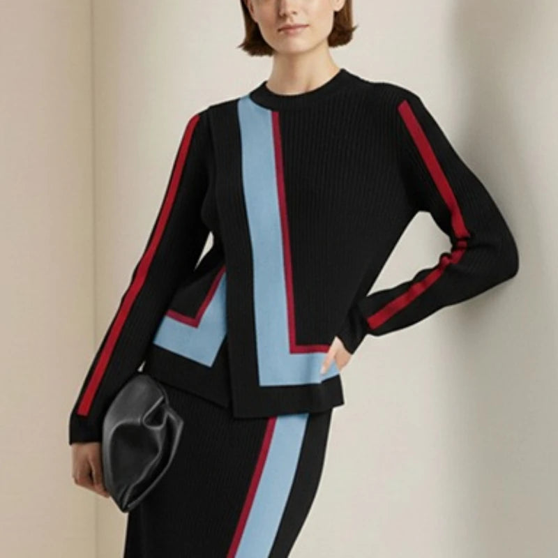 Amelia Contrast Knit Sweater