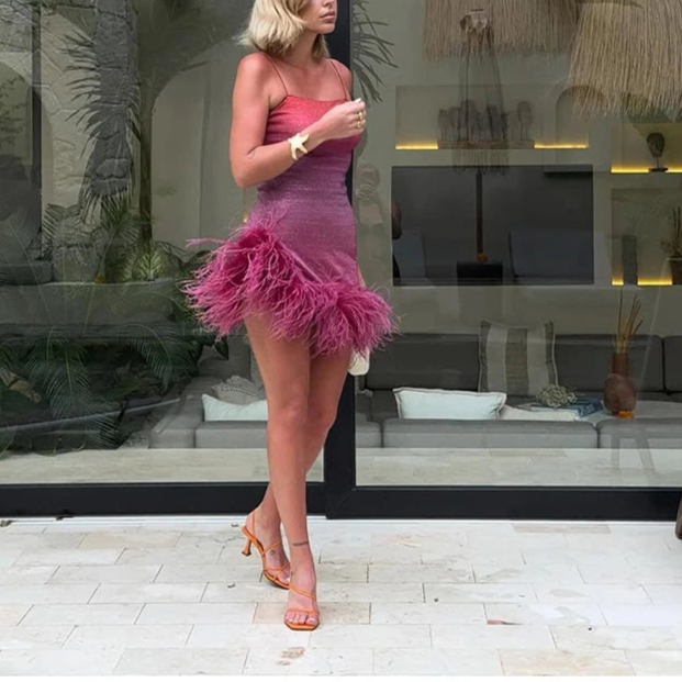 Amalia Glitter Halter Dress