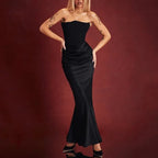 Satin Pleated Dress