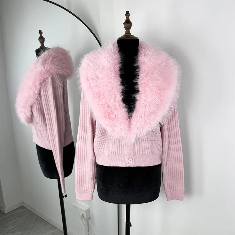 Elowen Fur Collar Cardigan