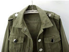 Women’s Army Green Denim Jacket