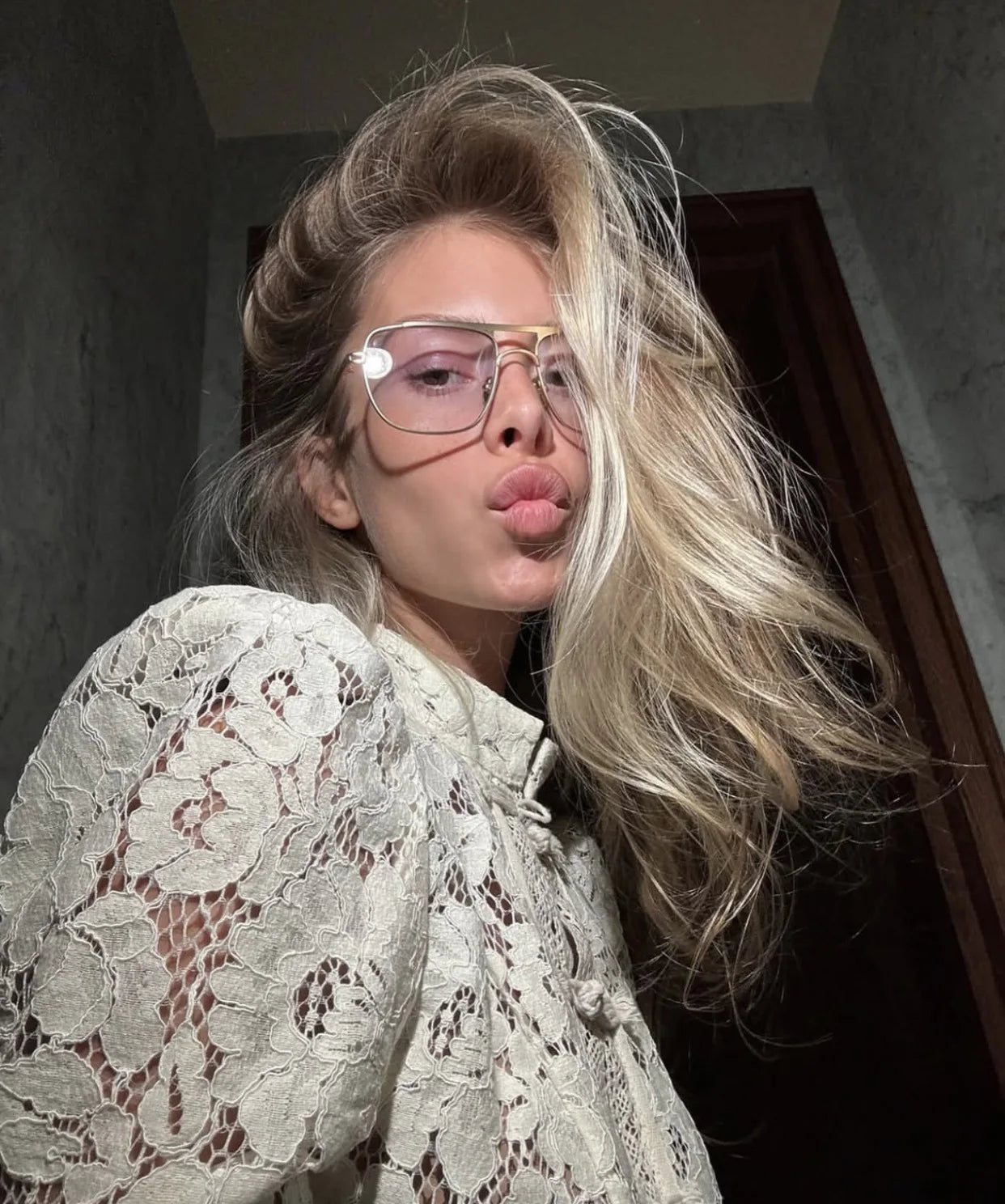 Women’s Lace Printed Blouse