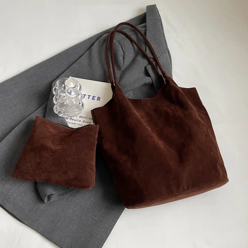 Isabelle Suede Shoulder Tote