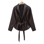 Valentina Belted PU Leather Jacket