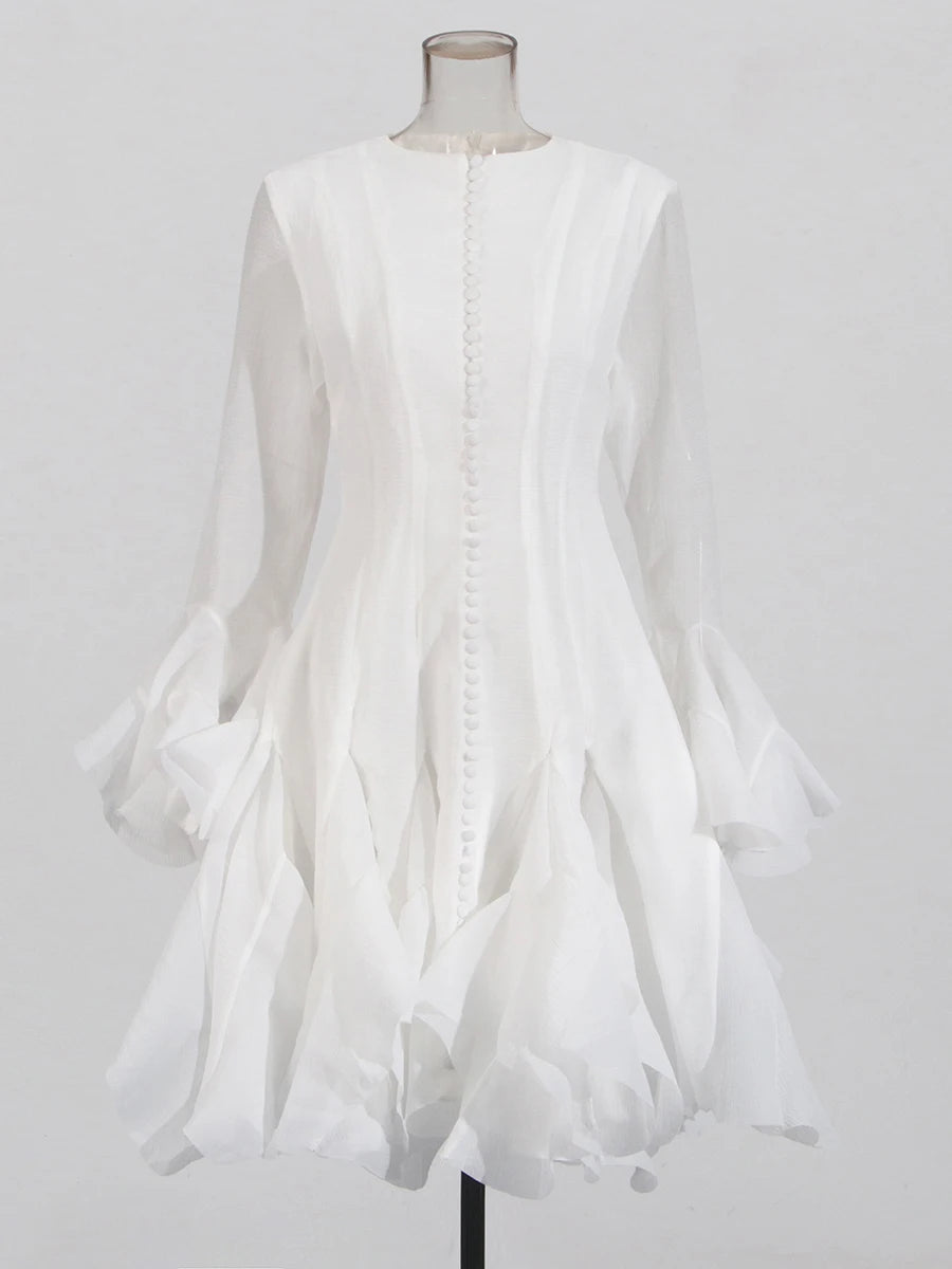 Women’s High Waist Ruffle Dress