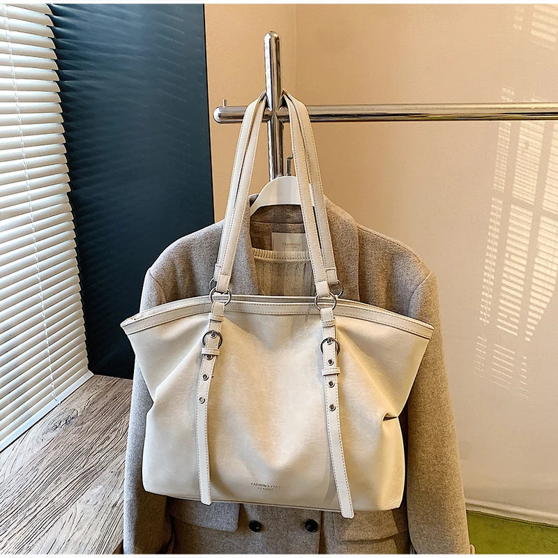 Mirella Suede Buckle Tote Bag