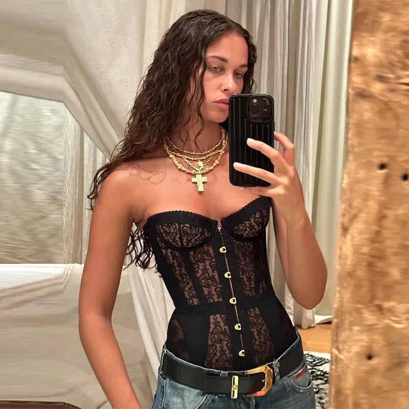 Strapless Lace Corset Top