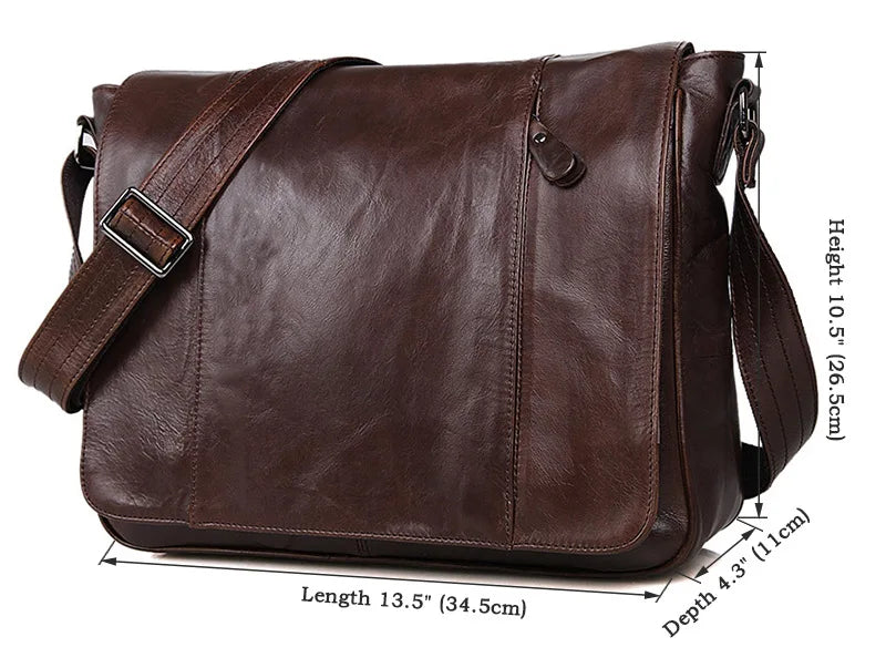 Leon Leather Messenger Bag