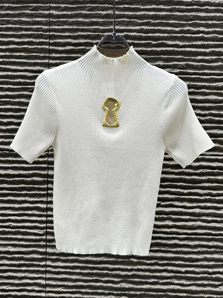 Women’s Turtleneck Buckle T-Shirt