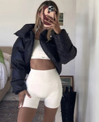 Stand Collar Zipper Puffer Jacket