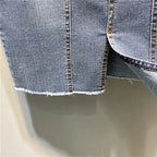 Vintage A-Line Denim Midi Skirt