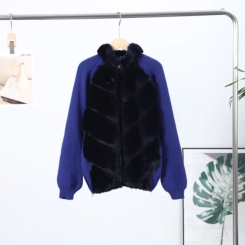 Faux Fur Paneled Jacket