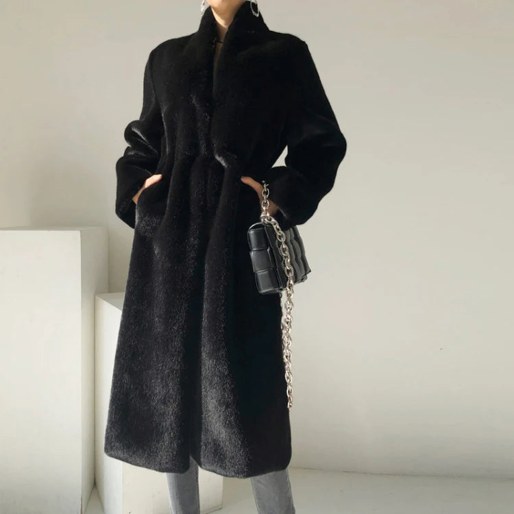 Vivienne Long Faux Mink Coat