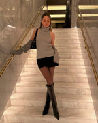 Women’s Backless Knit Turtleneck Vest