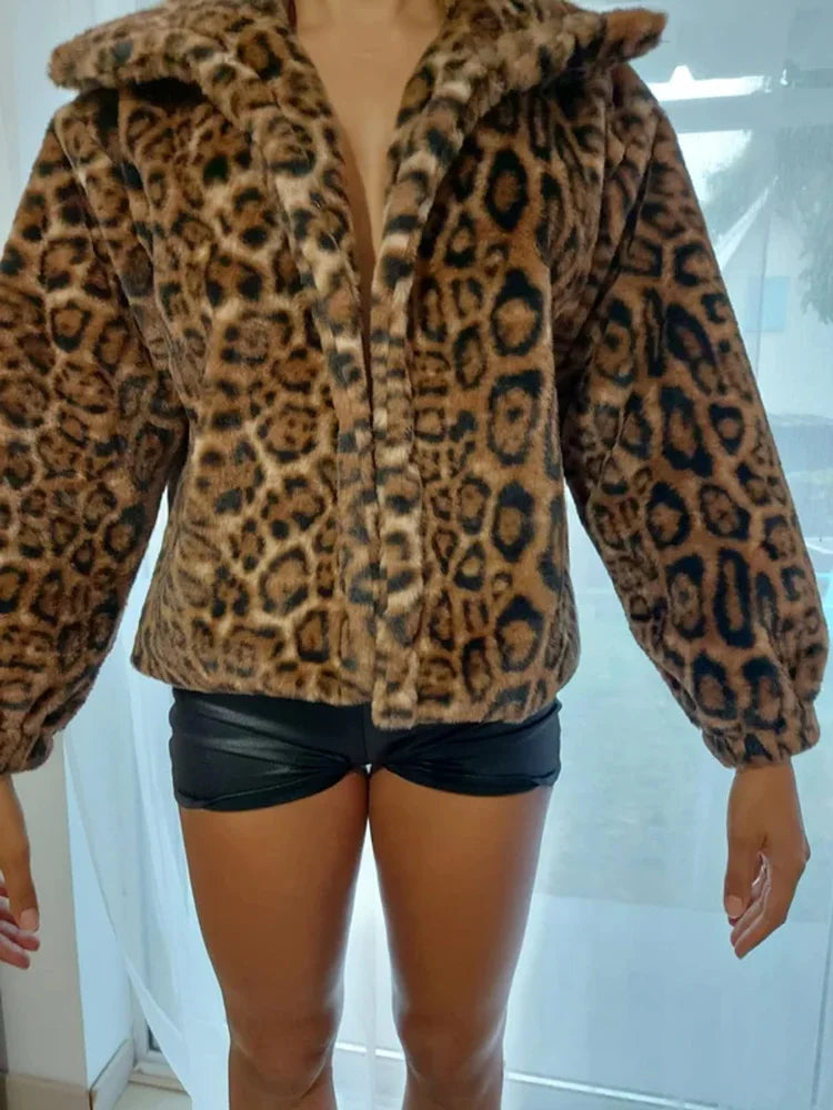 Zarae Leopard Print Cardigan Coat
