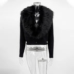 Elowen Fur Collar Cardigan