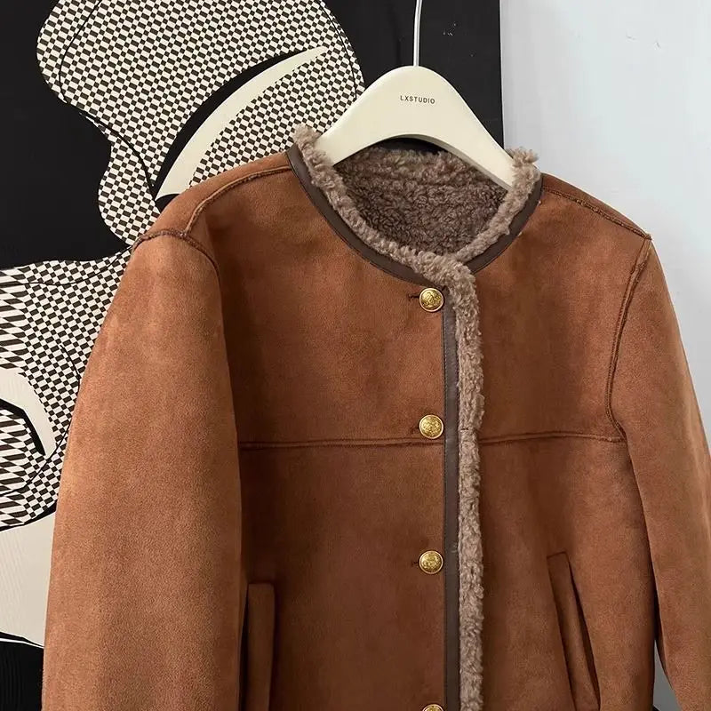 Women’s Cropped Faux Fur Jacket