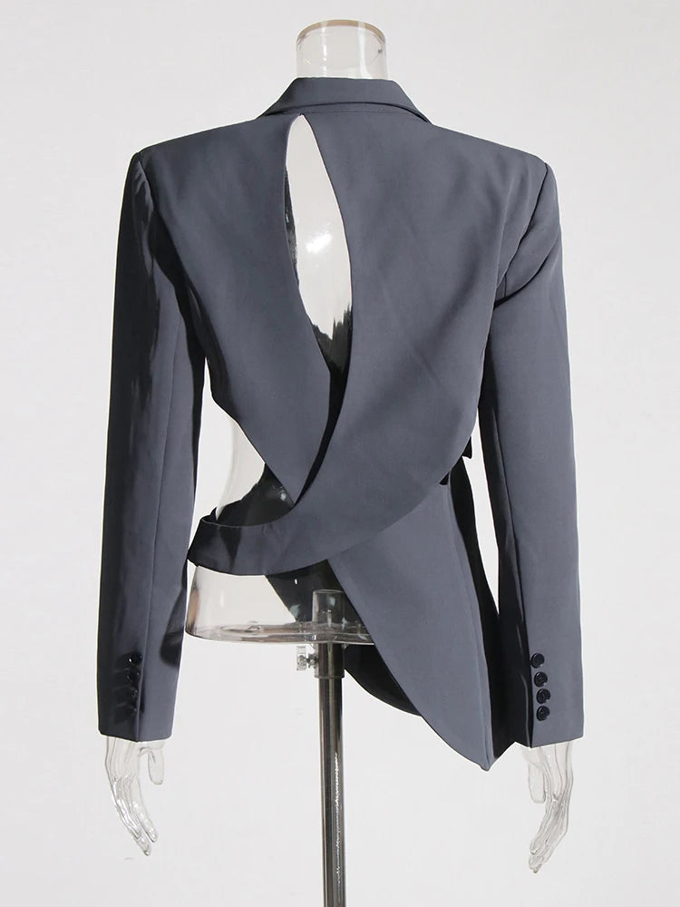 Bell Asymmetric Cutout Blazer