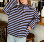 Rosalie Striped Zip-Up Cardigan
