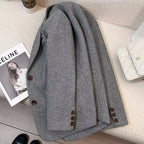Evelyn Herringbone Wool Blazer