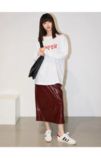Aurora Leather Midi Skirt