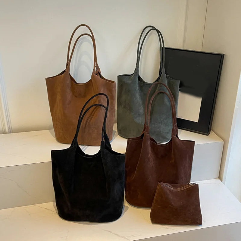 Isabelle Suede Shoulder Tote