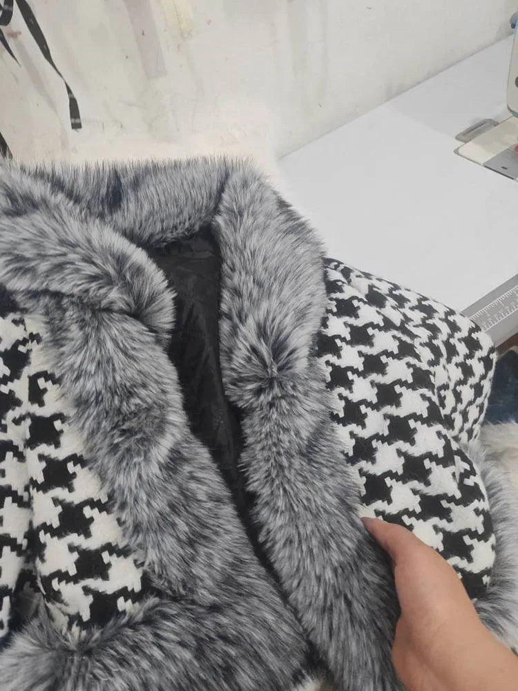 Montelle Tweed Fur Coat