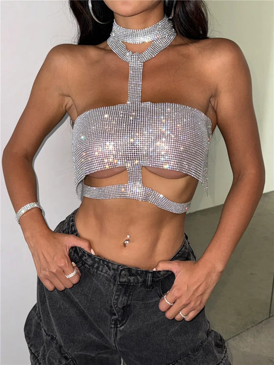 Rhinestone Metal Top