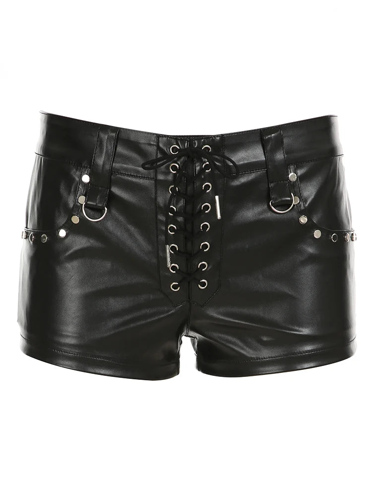 Rivet Leather Shorts