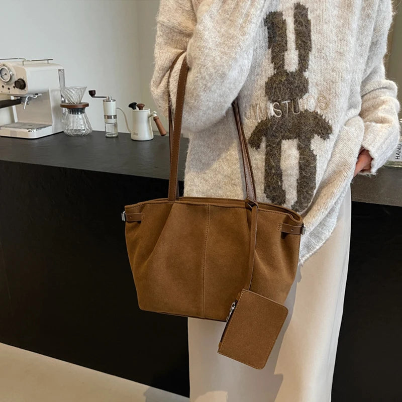 Maribel Suede Bucket Tote