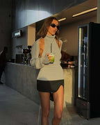 Women’s Backless Knit Turtleneck Vest