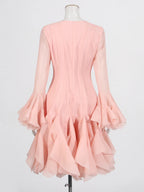 Women’s High Waist Ruffle Dress