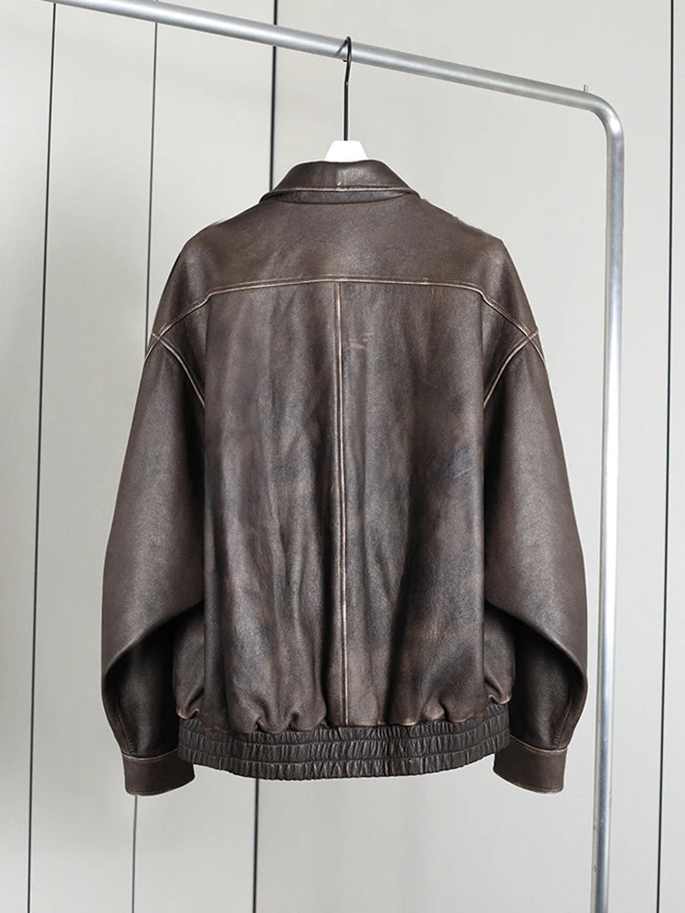 Women's Retro Oversized Distressed Jacket