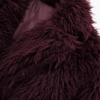 Amara Burgundy Faux Fur Cardigan