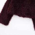 Amara Burgundy Faux Fur Cardigan