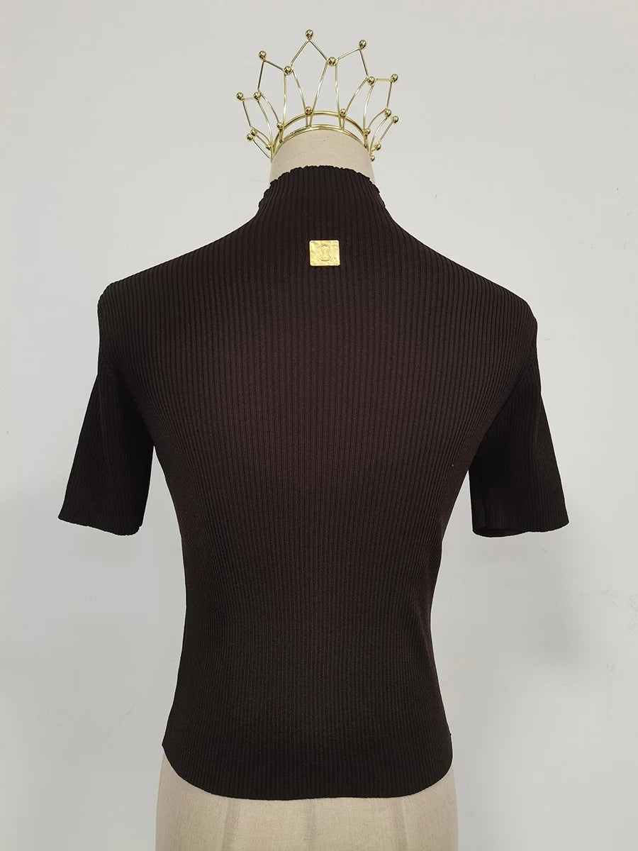 Women’s Turtleneck Buckle T-Shirt