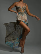 Nuria Print Lace Maxi Dress