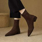 Luna Pointed Toe Low Heel Ankle Boots
