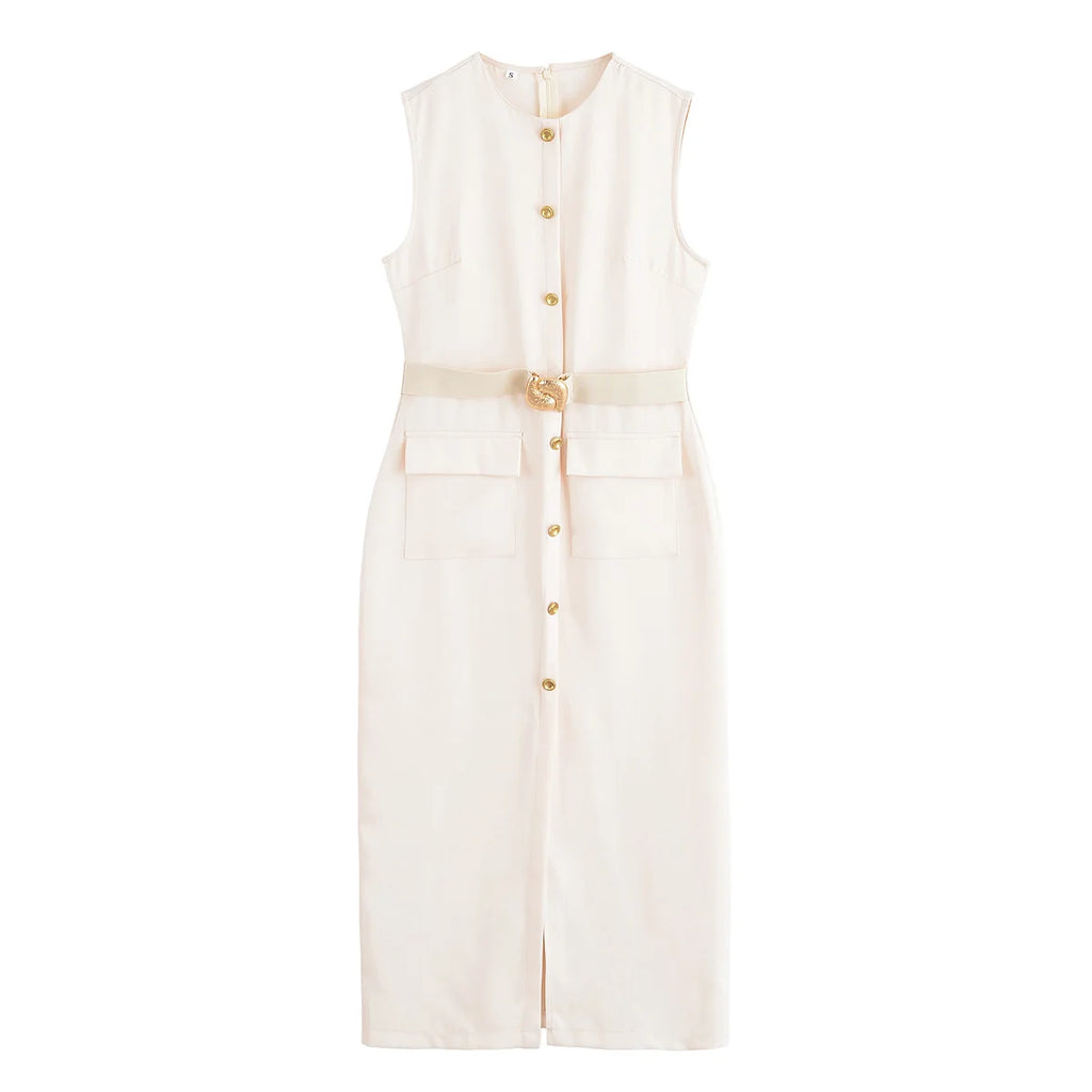 Clara Belted Midi Dress