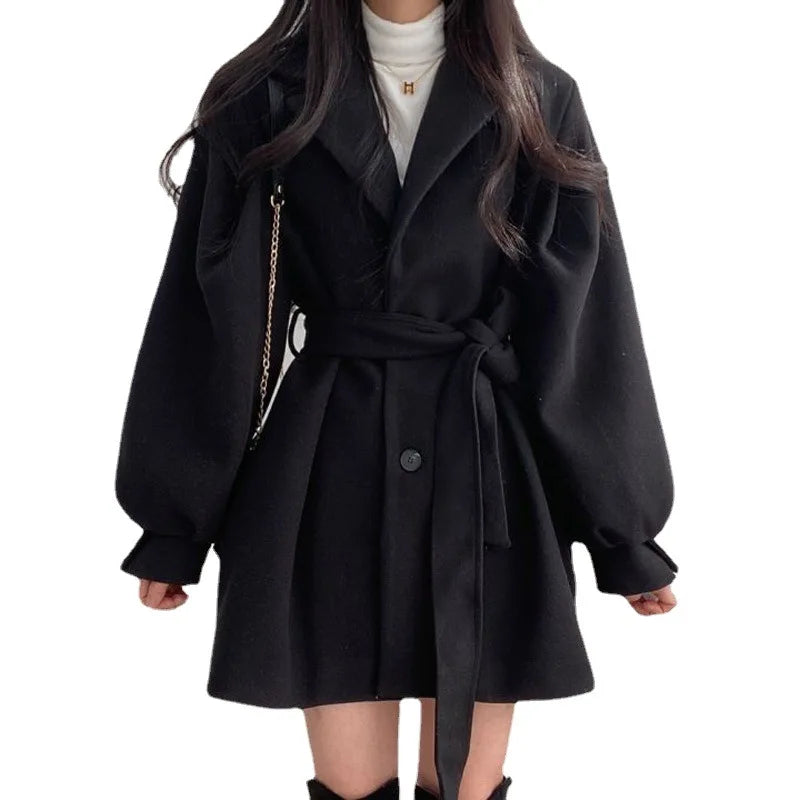 Isadora Lace-Up Wool Coat