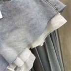 Women’s Lace Trim Denim Shorts