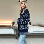 Women’s Geometric Tassel Cardigan
