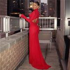Red Cut Out Maxi Dress
