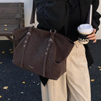 Mirella Suede Buckle Tote Bag