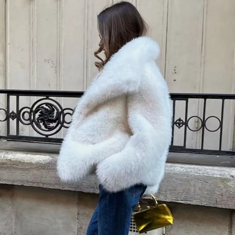 Ivory Luxe Fur Coat